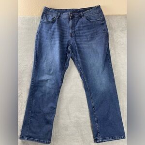 The Perfect Jean NYC Athletic Fit Jeans Mens 42x30 Dark Blue Stretch Comfort